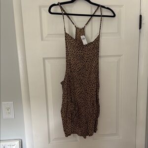 Aerie Brown and Black Backless Jumpsuit